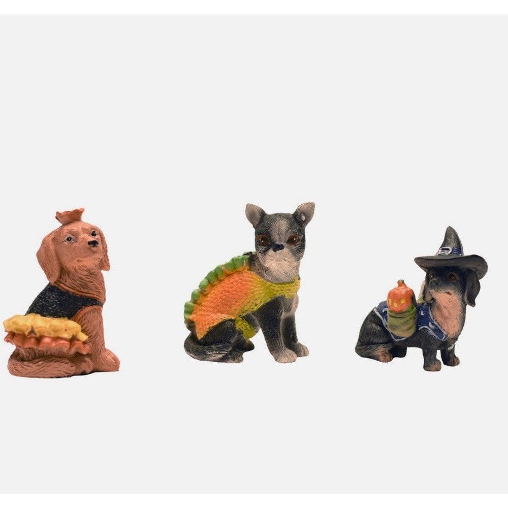 Dogs Halloween Costume Miniature  Fairy Garden Figurine Dollhouse Decor